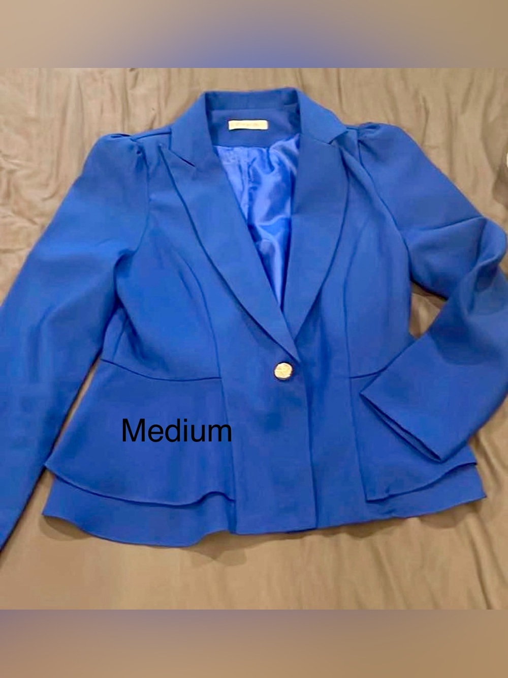 Women's Royal Blue Tailored Peplum Blazer